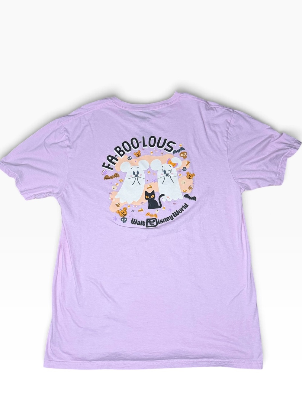Disney Parks Pink FA-BOO-LOUS Tee Shirt Mickey/Minnie Ghost Graphic-Wmns Med - Picture 4 of 7
